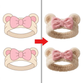 Plush Hairband Bear Ear Bow Spa Headband Fabric Color
