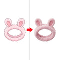 Plush Pink Bunny Spa Headband Ruffled Fluffy Band Long