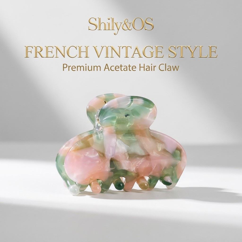 French Vintage Acetate Mini Hair Claw For Boutique